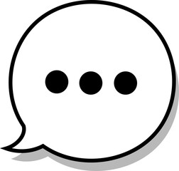 WEBやチラシで使える可愛い黒色セリフ吹出しのシンプルベクターアイコン