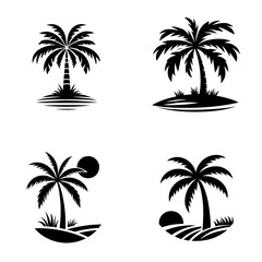 Palm tree icon silhouette