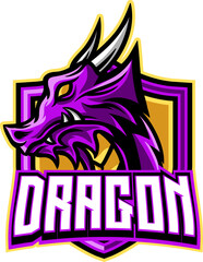 illustration of a purple dragon vector