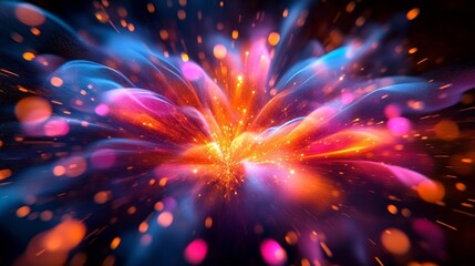 Fototapeta premium Abstract Explosion with Sparkles and Light