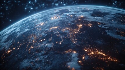 Obraz premium An AGI system conducts an analysis, showcasing advanced technology and neural processing in a sleek, illuminated atmosphere at night