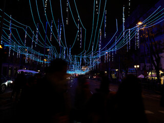 Lights of christmas on the street