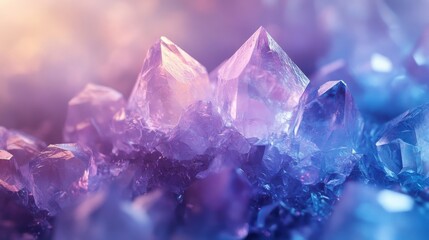 Obraz premium Closeup of Amethyst Crystals with Purple and Blue Hues