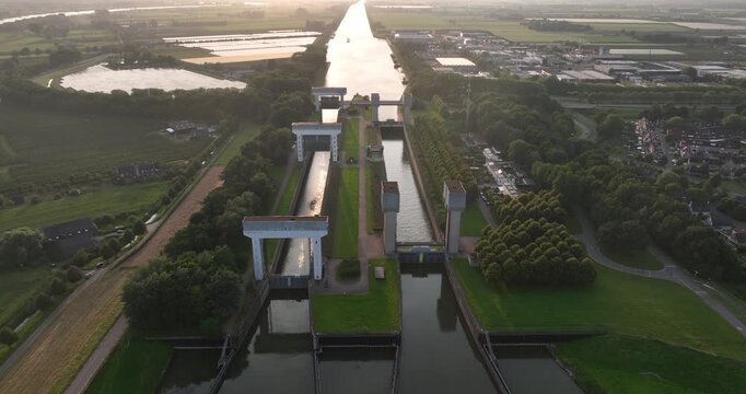 Prinses Irenesluizen, water works, The Prinses Irene Locks in the Amsterdam Rhine Canal.