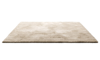 Modern beige throw rug with high pile. 3d render