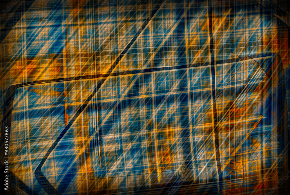 Poster dark grungy crosssed lines abstract background with vignette