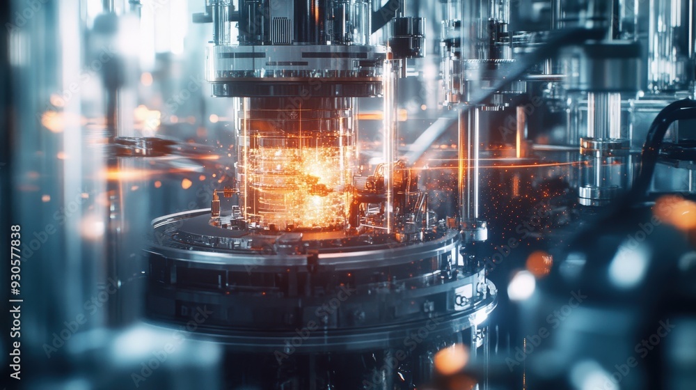 Poster the structure displays intricate details of antimatter containment technology, glowing with energy i