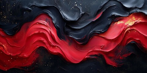 Glimmering Crimson Tides on Paper, generative ai