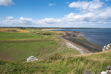 Looking north up the Northumbrian coastline from Dunstanburgh Castle