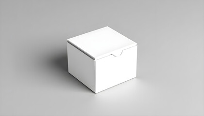 Naklejka premium White Cardboard Box with a Lid and a Slightly Open Flap