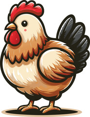 Cute Chicken vector cartoon illustration