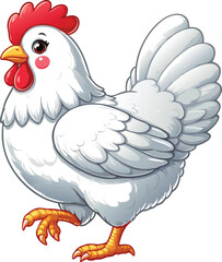 Cute Chicken vector cartoon illustration