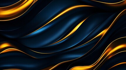Fototapeta premium Abstract Twisted Gold and Blue Metallic Spiral. Dynamic and Futuristic Design with Shiny, Reflective Surfaces and Curved Lines, Perfect for Modern Art, Technology, and Creative Backgrounds