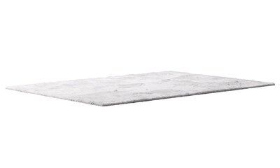 Modern white throw rug with high pile. 3d render