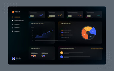 Fototapeta premium Dashboard for Video Conferencing - User Interface