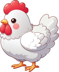 Cute Chicken vector cartoon illustration