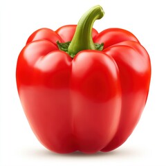 A red pepper on a white background with clipping path, AI