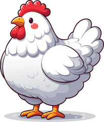 Cute Chicken vector cartoon illustration