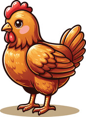 Cute Chicken vector cartoon illustration