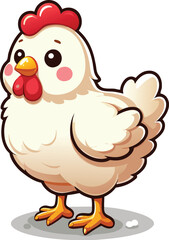 Cute Chicken vector cartoon illustration