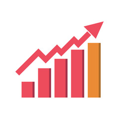 Graph chart economic icon. Money business increase design.