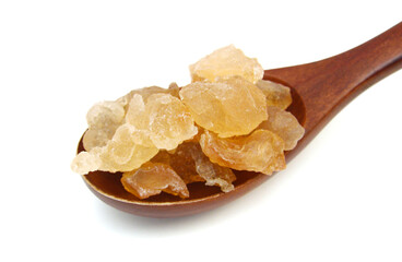 Brown sugar cubes isolated on white background