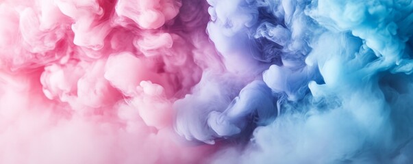 Fototapeta premium Abstract pink and blue smoke cloud on