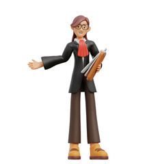3d  lawyer bring compliance document character the law building legal basis lawyer carrying briefcase