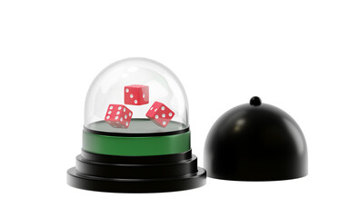 Casino dice cup rolling machine 3d icon