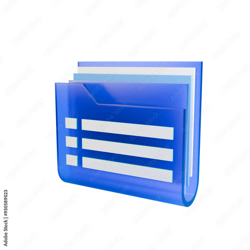 Poster 3d folder icon isolated on transparent background