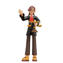 3d  lawyer bring compliance document character the law building legal basis lawyer carrying briefcase