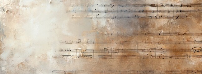 Vintage Sheet Music on a Distressed Background with Earthy Tones