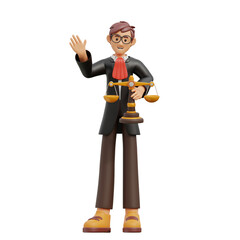 3d  lawyer bring compliance document character the law building legal basis lawyer carrying briefcase