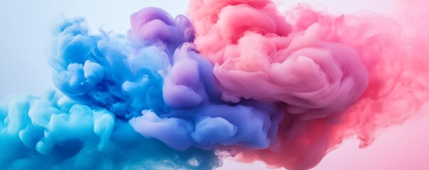 Colorful smoke clouds blending in abstract