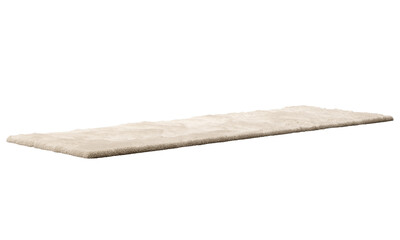 Modern beige runner rug with high pile. 3d render