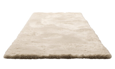 Modern beige runner rug with high pile. 3d render