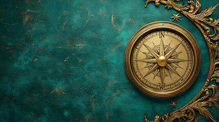 Antique Compass Background.