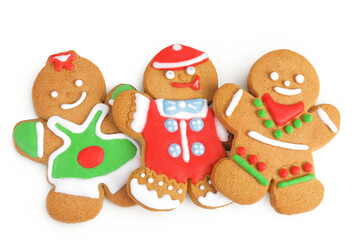 christmas gingerbread cookie isolated on white background