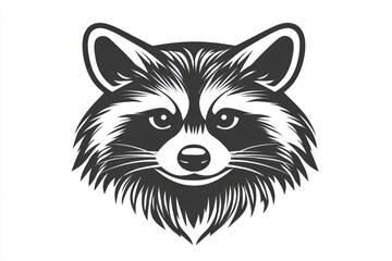 Naklejka premium Stylized raccoon face for modern design