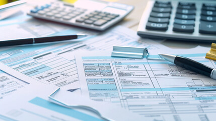 A visual representation of a tax form, with different sections highlighted to show where common deductions can be claimed. The form is partially filled.