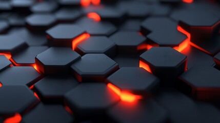 Abstract Hexagonal Pattern with Glowing Edges