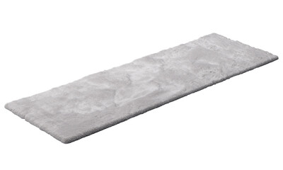 Modern gray runner rug with high pile. 3d render