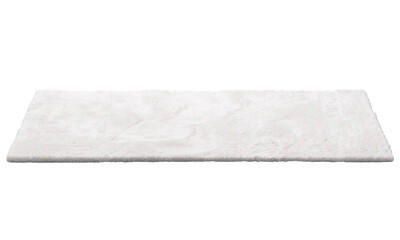 Modern white runner rug with high pile. 3d render