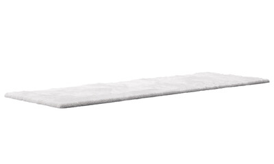 Modern white runner rug with high pile. 3d render