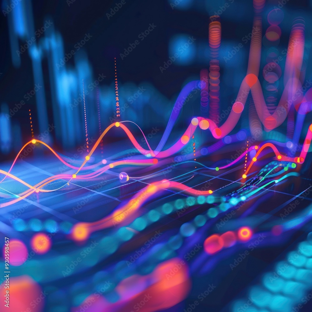 Poster abstract colorful data visualization