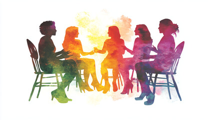 Women Talking Watercolor.