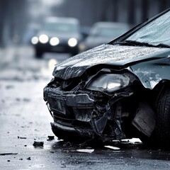 Broken car on the street. Accident