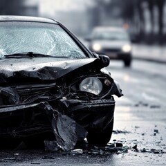 Broken car on the street. Accident