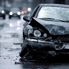 Broken car on the street. Accident