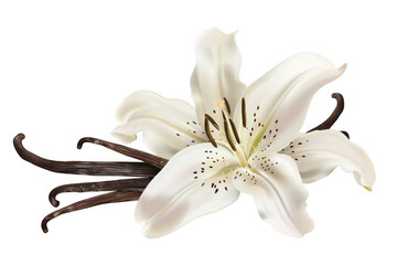 White Lily with Vanilla Pods